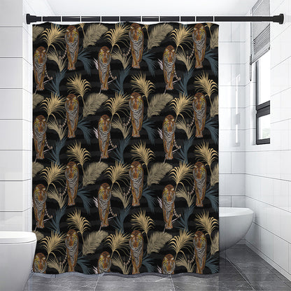 Vintage Tropical Tiger Pattern Print Premium Shower Curtain
