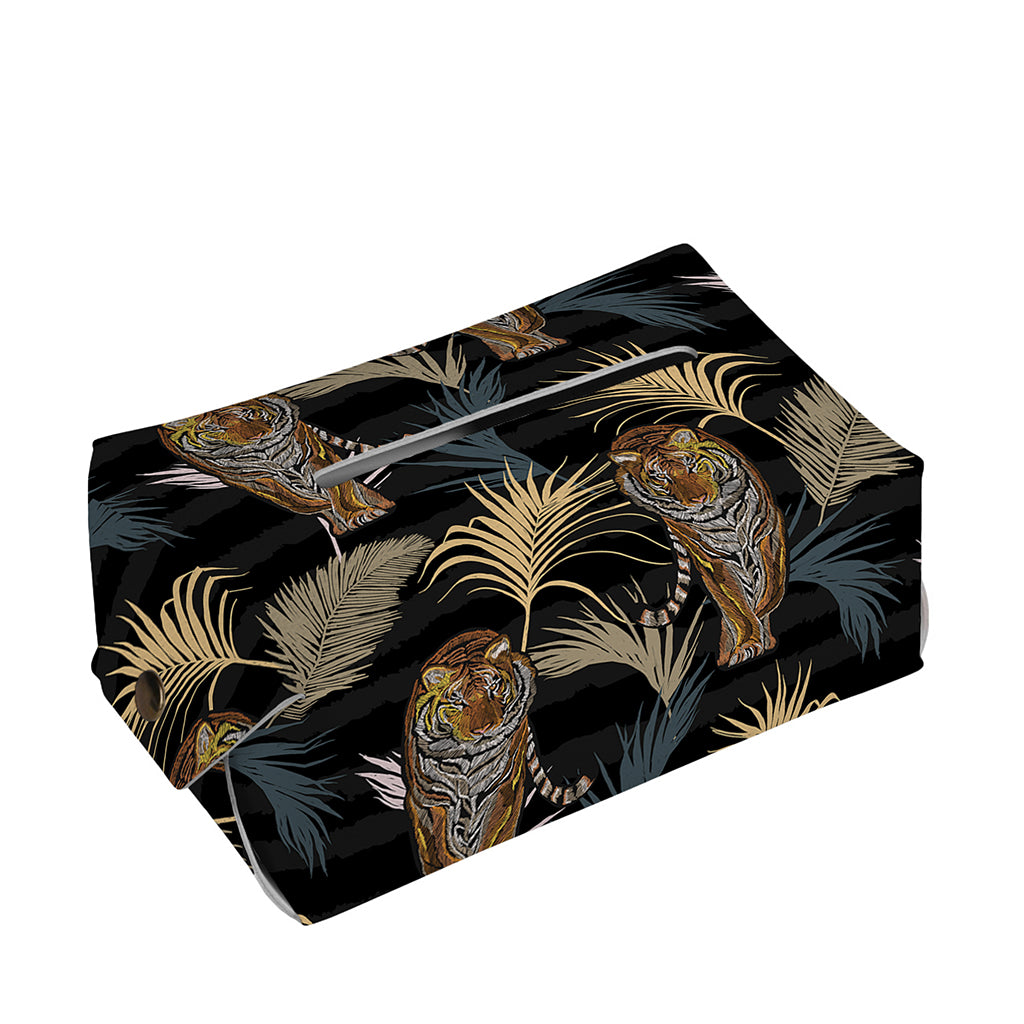 Vintage Tropical Tiger Pattern Print Rectangle Tissue Box Cover