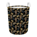 Vintage Tropical Tiger Pattern Print Round Laundry Basket