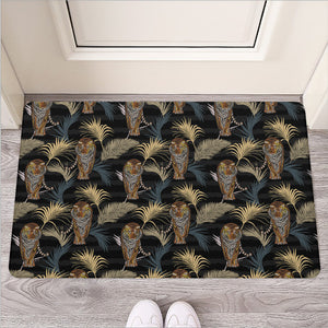 Vintage Tropical Tiger Pattern Print Rubber Doormat