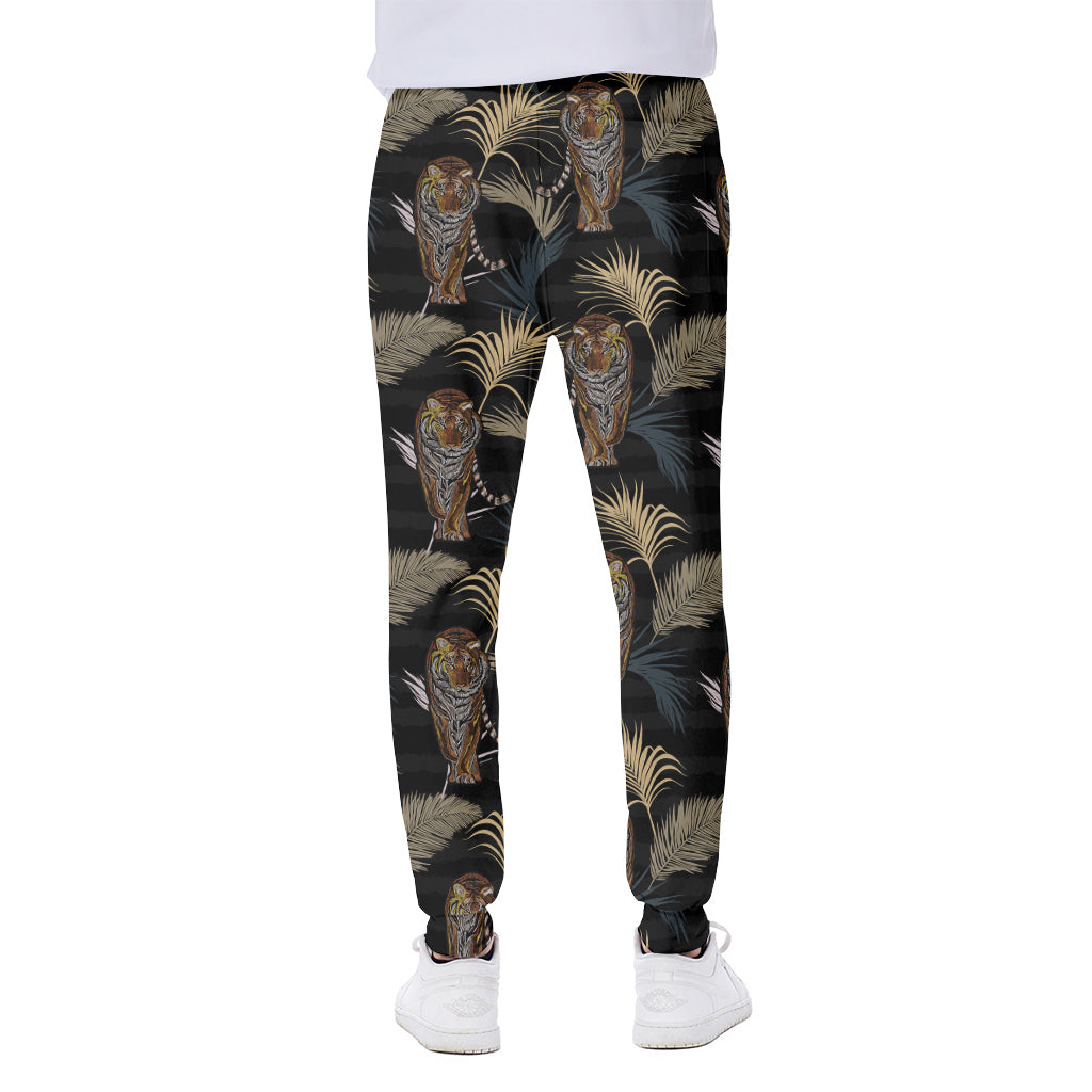 Vintage Tropical Tiger Pattern Print Scuba Joggers