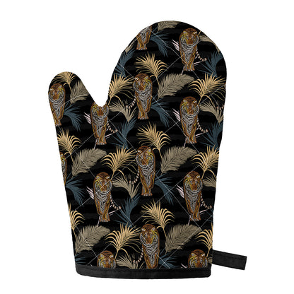 Vintage Tropical Tiger Pattern Print Single Oven Mitt