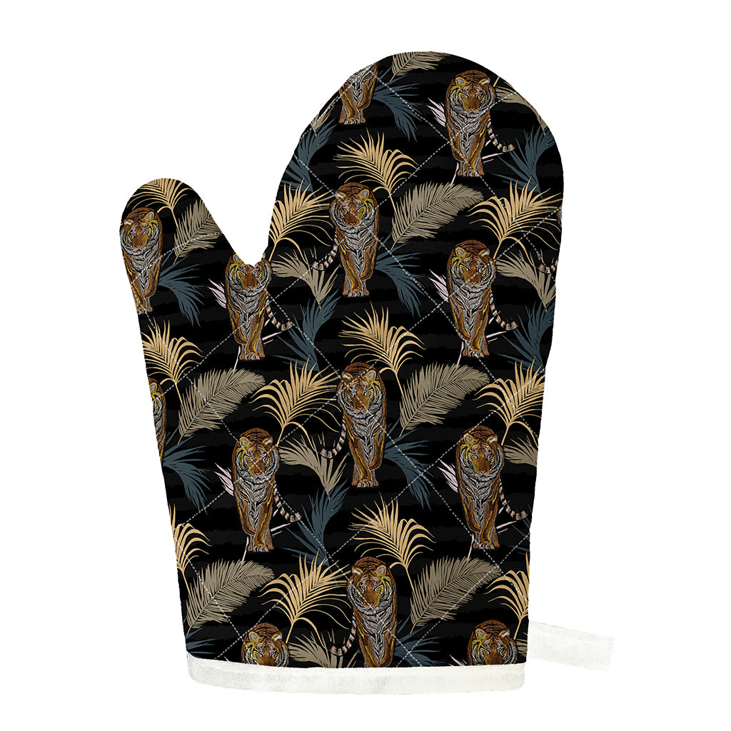 Vintage Tropical Tiger Pattern Print Single Oven Mitt