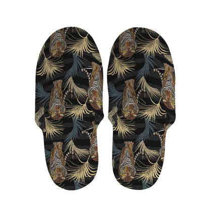 Vintage Tropical Tiger Pattern Print Slippers