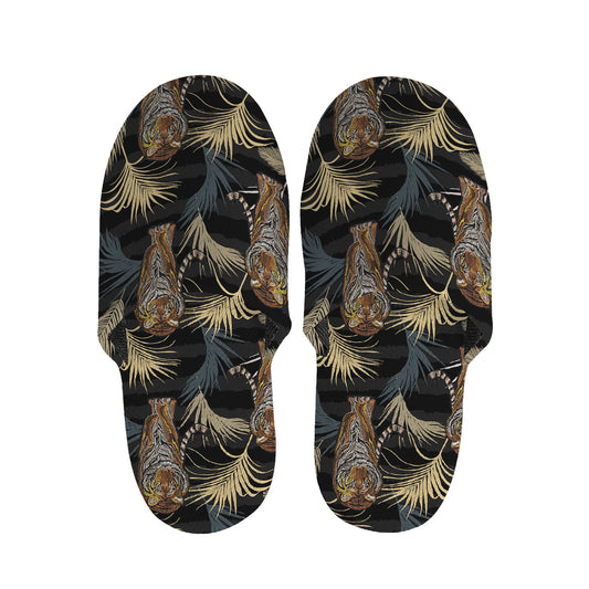 Vintage Tropical Tiger Pattern Print Slippers