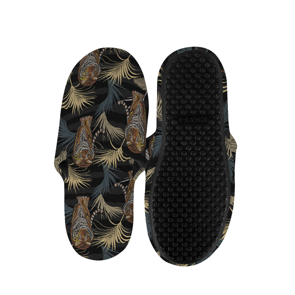 Vintage Tropical Tiger Pattern Print Slippers