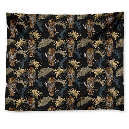Vintage Tropical Tiger Pattern Print Tapestry