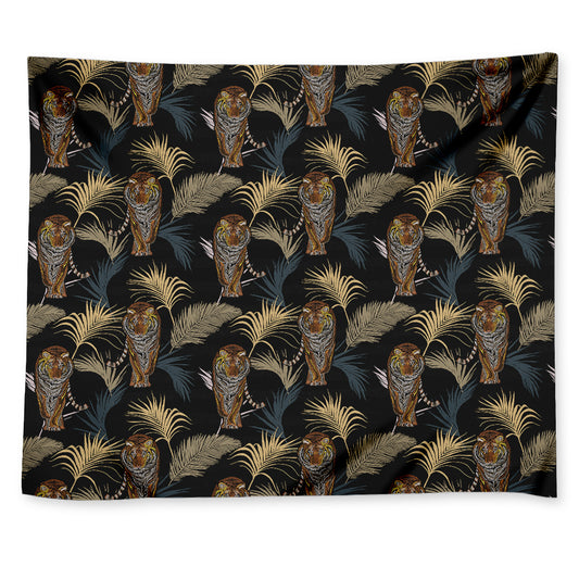 Vintage Tropical Tiger Pattern Print Tapestry