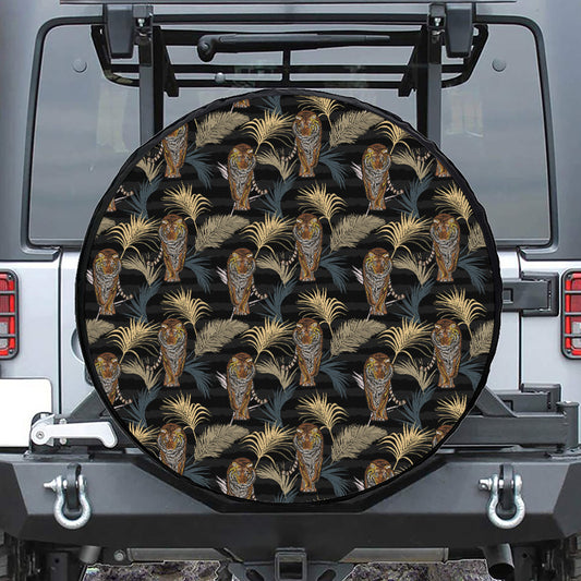 Vintage Tropical Tiger Pattern Print Tire Cover