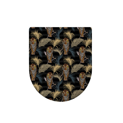 Vintage Tropical Tiger Pattern Print Toilet Lid Cover
