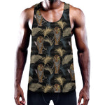 Vintage Tropical Tiger Pattern Print Training Tank Top