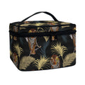 Vintage Tropical Tiger Pattern Print Travel Makeup Bag