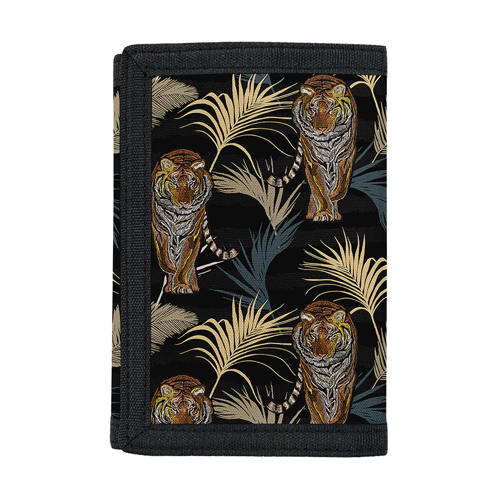 Vintage Tropical Tiger Pattern Print Trifold Wallet