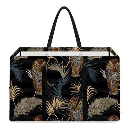 Vintage Tropical Tiger Pattern Print Utility Tote Bag