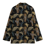 Vintage Tropical Tiger Pattern Print Women's Cotton Blazer