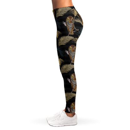 Vintage Tropical Tiger Pattern Print Women's Leggings