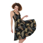 Vintage Tropical Tiger Pattern Print Women's Sleeveless Dress
