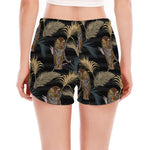 Vintage Tropical Tiger Pattern Print Women's Split Running Shorts
