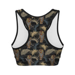 Vintage Tropical Tiger Pattern Print Women's Sports Bra