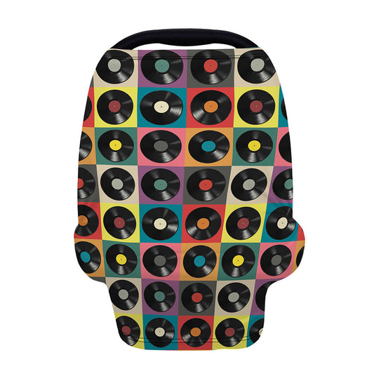 Vintage Vinyl Records Pattern Print Baby Seat Cover