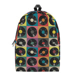 Vintage Vinyl Records Pattern Print Backpack