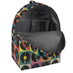 Vintage Vinyl Records Pattern Print Backpack