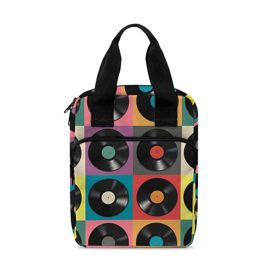 Vintage Vinyl Records Pattern Print Bible Tote Bag