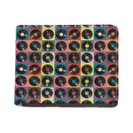Vintage Vinyl Records Pattern Print Bifold Wallet