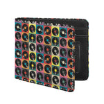 Vintage Vinyl Records Pattern Print Bifold Wallet