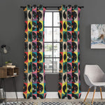 Vintage Vinyl Records Pattern Print Curtain