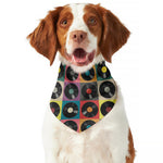 Vintage Vinyl Records Pattern Print Dog Bandana
