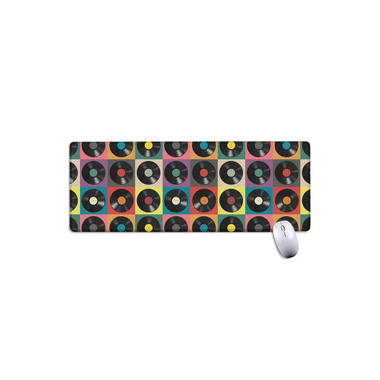 Vintage Vinyl Records Pattern Print Extended Mouse Pad