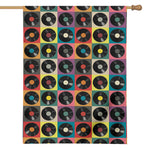 Vintage Vinyl Records Pattern Print House Flag