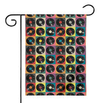 Vintage Vinyl Records Pattern Print House Flag