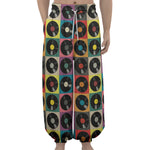 Vintage Vinyl Records Pattern Print Lantern Pants