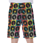 Vintage Vinyl Records Pattern Print Men's Beach Shorts