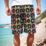 Vintage Vinyl Records Pattern Print Men's Cargo Shorts