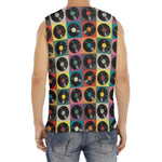 Vintage Vinyl Records Pattern Print Men's Fitness Tank Top