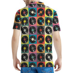 Vintage Vinyl Records Pattern Print Men's Polo Shirt