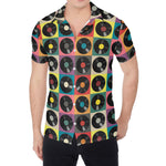 Vintage Vinyl Records Pattern Print Men's Shirt