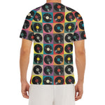 Vintage Vinyl Records Pattern Print Men's Short Sleeve Rash Guard