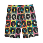 Vintage Vinyl Records Pattern Print Men's Sports Shorts