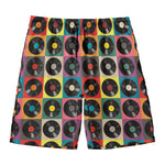 Vintage Vinyl Records Pattern Print Men's Swim Trunks
