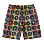 Vintage Vinyl Records Pattern Print Men's Swim Trunks