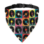 Vintage Vinyl Records Pattern Print Over The Collar Dog Bandana