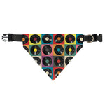 Vintage Vinyl Records Pattern Print Over The Collar Dog Bandana
