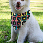 Vintage Vinyl Records Pattern Print Over The Collar Dog Bandana