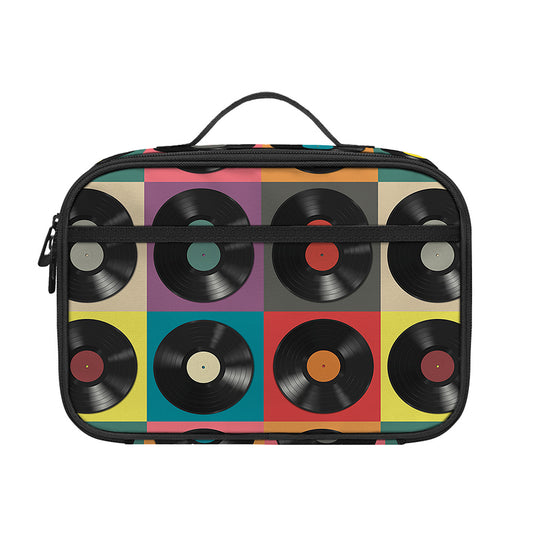 Vintage Vinyl Records Pattern Print Portable Lunch Bag