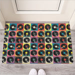 Vintage Vinyl Records Pattern Print Rubber Doormat