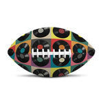 Vintage Vinyl Records Pattern Print Rugby Ball